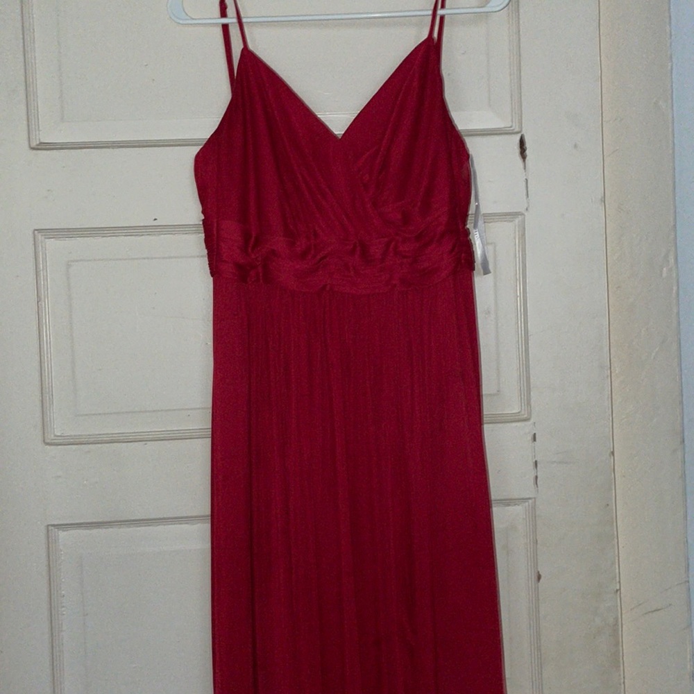long red bridesmaid dress
